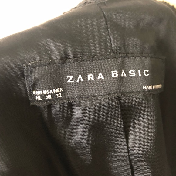 ZARA BASIC dark grey tie waist button pea coat XL - Picture 6 of 8